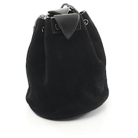 Yves Saint Laurent-Yves Saint Laurent Suede Shoulder Bag 519632-Black