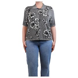 Joseph Schwarz-weiße Blumen-Jacquard-Strickshirt - Größe XL Schwarz