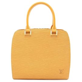 Louis Vuitton-Bolsa de couro Epi amarela Louis Vuitton Pont Neuf M52059-Amarelo