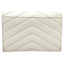 Yves Saint Laurent-Yves Saint Laurent Leather Envelope Wallet Card Case-White