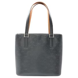 Louis Vuitton-Bolsa de mão Stockton em couro Monogram Mat Louis Vuitton M55115-Azul