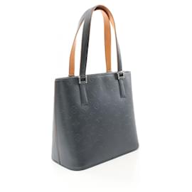 Louis Vuitton-Bolsa de mão Stockton em couro Monogram Mat Louis Vuitton M55115-Azul