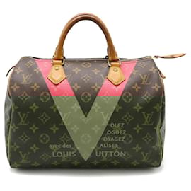 Louis Vuitton-Bolsa Louis Vuitton Monogram V Speedy 30 M41533-Marrom