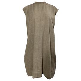 Vestido mini sem mangas de gola alta Rick Owens em lã marrom Marrom Vermelho