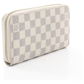 Louis Vuitton-Carteira Zippy Louis Vuitton Damier Azur N60019-Branco