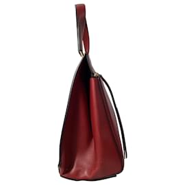 Céline- Celine Medium Edge Zipped Handbag in Red Leather-Blue,Light blue
