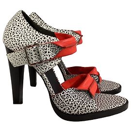 Alexander Wang Crackle Detail Sandal Heels in Multicolor Leather Multiple colors