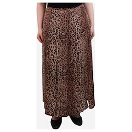 Autre Marque-Brown leopard print midi skirt - size XL-Brown