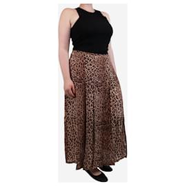 Autre Marque-Brown leopard print midi skirt - size XL-Brown