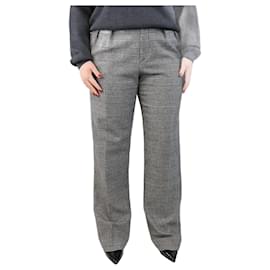 Etro-Black check pleated wool-blend trousers - size UK 14-Black