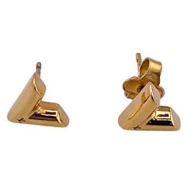 Louis Vuitton-Louis Vuitton Gold Plated Stud Earrings-Golden