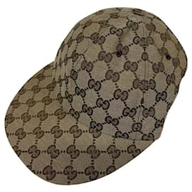 Gucci-Gucci 751400 25 GG Canvas Cap-Brown