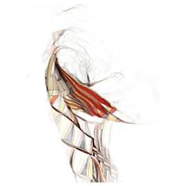 Hermès-Hermes Carre 90 Point D'ORGUE Fermata Scarf-Orange