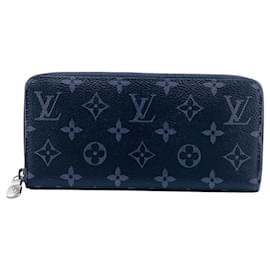 Louis Vuitton-Louis Vuitton Black Leather Long Wallet-Black
