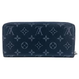 Louis Vuitton-Louis Vuitton Black Leather Long Wallet-Black