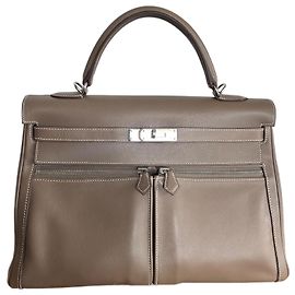 Hermès Kelly Lakis 35 Etoupe Swift Leather Grey