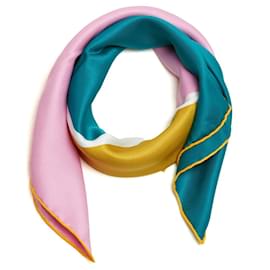 Hermès-Hermès 2015 Square Scarf 70 Quadri Purple Yellow Silk 70 Scarf Hermes-Purple