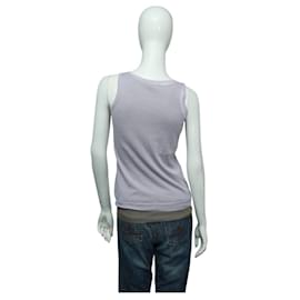 Gucci-Gucci  Sleeveless Two-Piece 100% Cashmere Sweater V-neck Cami Top in Lilac and Tan size XS-Other