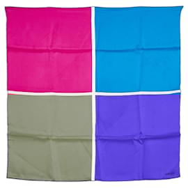 Hermès-Hermès 2015 Square Scarf 70 Quadri Blue Fuchsia Silk 70 Scarf Hermes-Blue