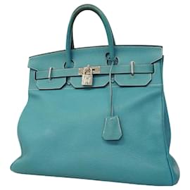Hermès-Hermes Handbag Haute Couture 40 Togo Blue Jean-Blue