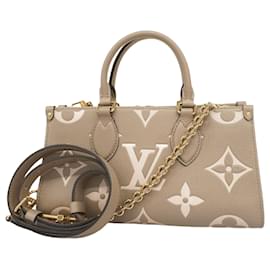 Louis Vuitton-Bolsa de mão bicolor Monogram Empreinte Louis Vuitton-Cinza,Cru