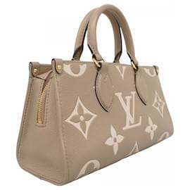 Louis Vuitton-Bolsa de mão bicolor Monogram Empreinte Louis Vuitton-Cinza,Cru