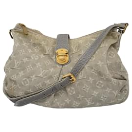 Louis Vuitton-Bolsa de Ombro em Denim Monogram Louis Vuitton-Cinza