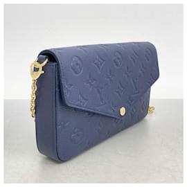 Louis Vuitton-Bolsa de ombro Pochette Felicie Monogram Empreinte Louis Vuitton-Azul marinho