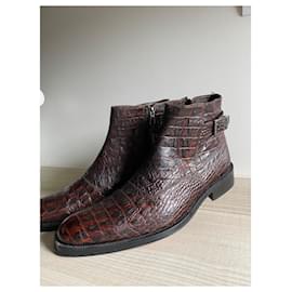 JM Weston-JM WESTON Dark Brown Alligator-Brown