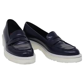 Prada-PRADA Sports Loafers shoes Leather Navy Auth ac3709-Navy blue