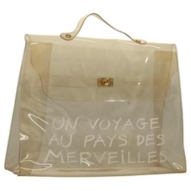 Hermès-HERMES Vinyl Kelly Hand Bag Vinyl Clear Auth fm4479-Other