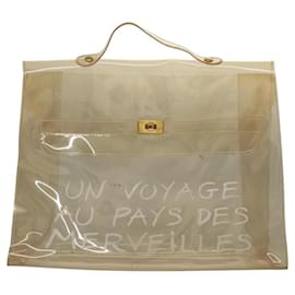 Hermès-HERMES Vinyl Kelly Hand Bag Vinyl Clear Auth fm4479-Other