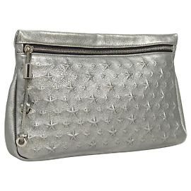 Borsa a mano in pelle argento Jimmy Choo Auth bs23914 Argento