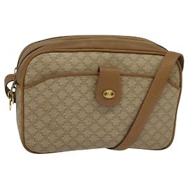 Céline Borsa a spalla in tela Macadam CELINE beige Auth BA958 Beige
