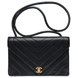 Chanel-CHANEL Timeless/Classique Black Leather Bag - 102608-Black