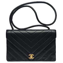 Chanel-CHANEL Timeless/Classique Black Leather Bag - 102608-Black