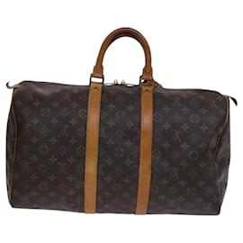Louis Vuitton-LOUIS VUITTON Monogram Keepall 45 Bolsa Boston M41428 LV Auth BA606-Monograma