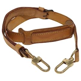 Louis Vuitton-LOUIS VUITTON Adjustable Shoulder Strap Leather 35.8""-42.9"" Beige Auth BD1896-Beige