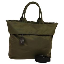 PRADA Handtasche Nylon 2-Wege Khaki Auth ac3713 Khaki