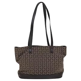 Céline-CELINE C Macadam Canvas Tote Bag Brown Auth bs23890-Brown