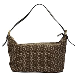 Céline-CELINE C Macadam Canvas Accessory Pouch Brown Auth sw214-Brown