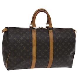 Louis Vuitton-LOUIS VUITTON Monogram Keepall 45 Bolsa Boston M41428 LV Auth ep7928-Monograma