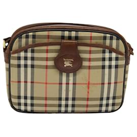 Autre Marque-Burberrys Nova Check Shoulder Bag Canvas Beige Auth bs23697-Beige