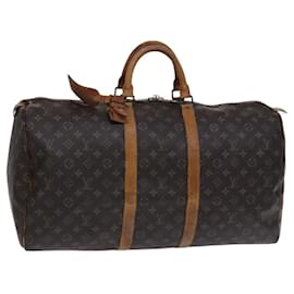 Louis Vuitton-LOUIS VUITTON Monogram Keepall 55 Bolsa Boston M41424 LV Auth EC703-Monograma