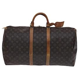 Louis Vuitton-LOUIS VUITTON Monogram Keepall 55 Bolsa Boston M41424 LV Auth EC703-Monograma