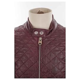 Autre Marque-Leather jacket-Dark red
