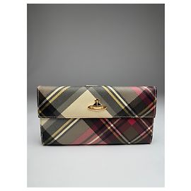 Vintage Vivienne Westwood Checked Leather Wallet Multiple colors