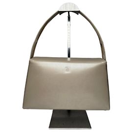 Vintage Givenchy 4G Lackledertasche grau braun Grau