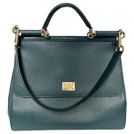 Bolsa Dolce & Gabbana Sicily em couro verde escuro Verde Verde escuro