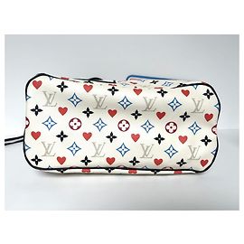 Louis Vuitton Neverfull "MM Game On". Édition Limitée. Blanc